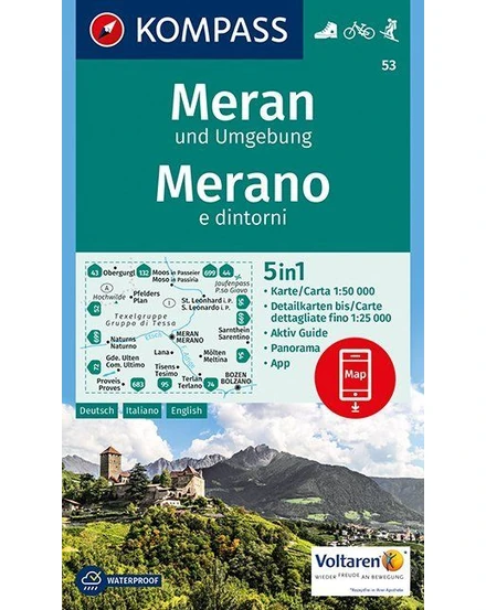 KOMPASS Wanderkarten: Meran und Umgebung /Merano e dintorni turistatérkép