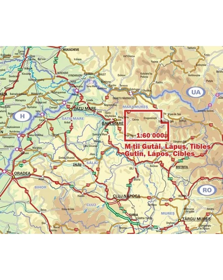 Gutin, Lápos és Cibles 1:60e. turistatérkép - Dimap