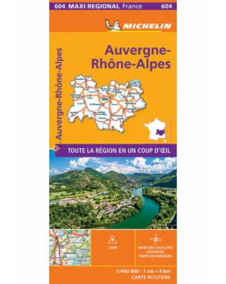 Cartographia Auvergne- Rhone-Alpok  régiótérkép Michelin 604 9782067242562