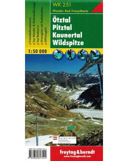 Cartographia WK251 Ötztal-Pitztal,Kaunertal turistatérkép (Freytag) 9783850847544