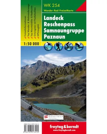 Cartographia WK254 Landeck,Reschenpass,Samnaungruppe Paznaun turistatérkép (Freytag) 9783707913415