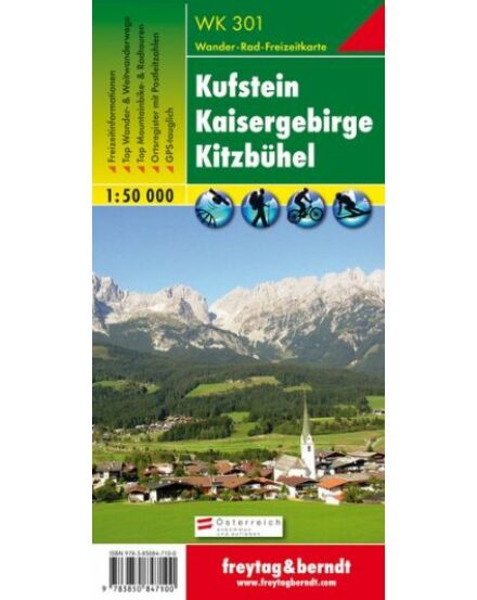 Cartographia WK301 Kufstein Kaisergebirge Kitzbühel turistatérkép (Freytag) 9783850847100
