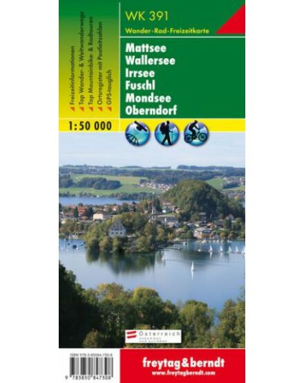 Cartographia WK391 Mattsee-Wallersee-Irrsee-Fuschl-Mondsee-Oberndorf turistatérkép - Freytag 9783850847308
