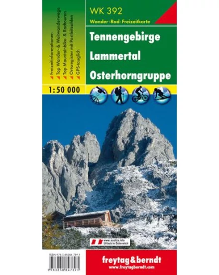 Cartographia WK392 Tennengebirge-Lammertal turistatérkép - Freytag 