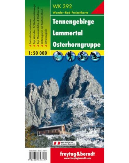 Cartographia WK392 Tennengebirge-Lammertal turistatérkép - Freytag 9783850847391
