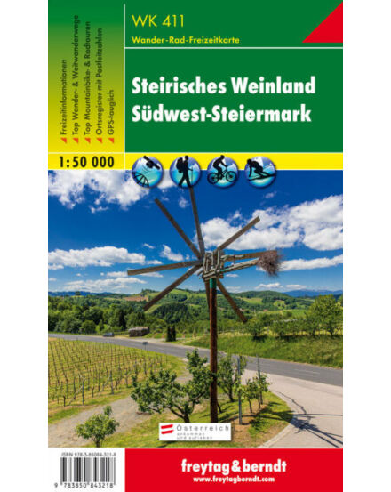 Cartographia WK411 Steirisches Weinland turistatérkép (Freytag) 9783850843218