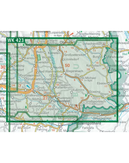 WK423 Steirische Thermenreg. Burgenland dél Steier vulkánland turistatérkép (Freytag)