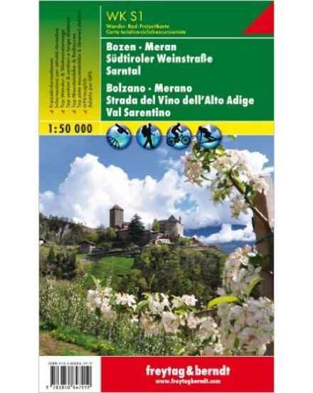 Cartographia WKS01 Bolzano-Merano és körny. Alto Adige borút (Dél-Tirol) turistatérkép (Freytag) 9783850847919