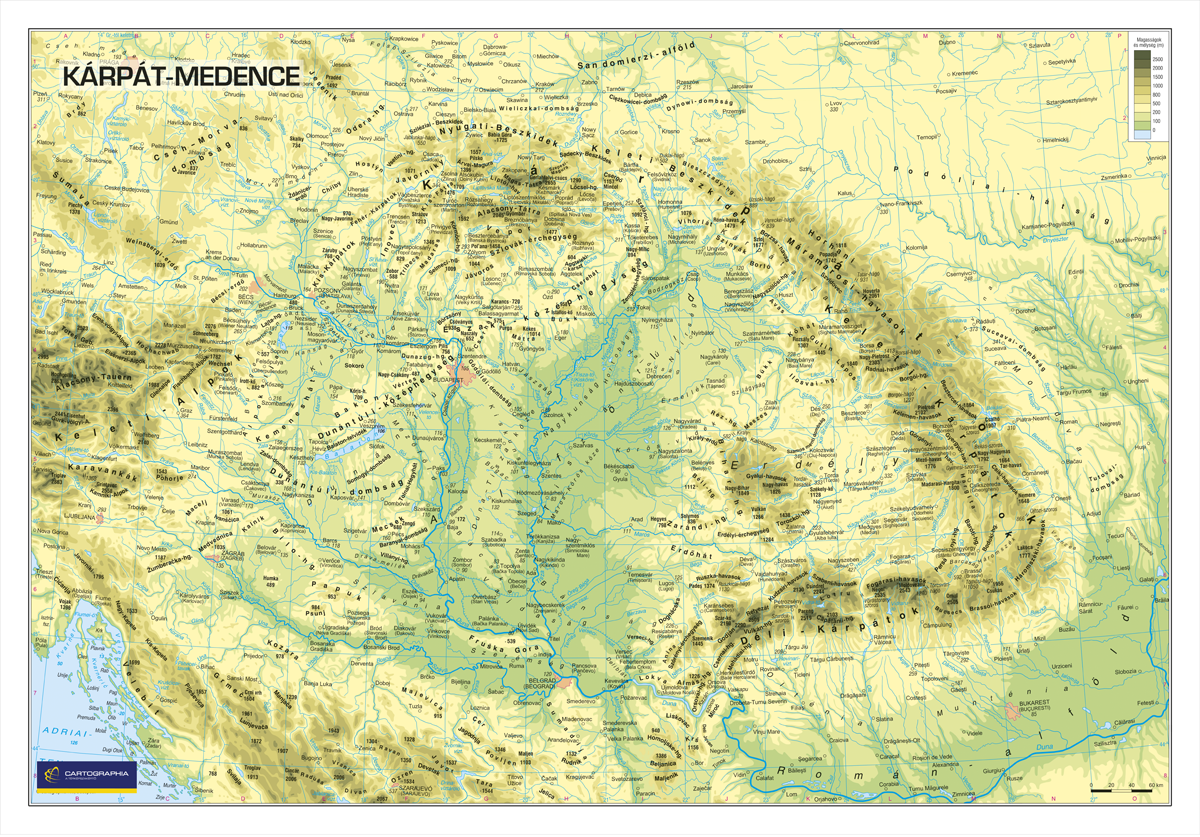 kárpát medence térképe Karpat Medence Domborzata Faliterkep Kicsi kárpát medence térképe